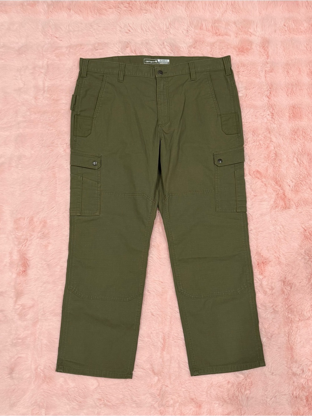Carhartt Olive Green Rugged Flex Relaxed Fit Cargo Work Pants
